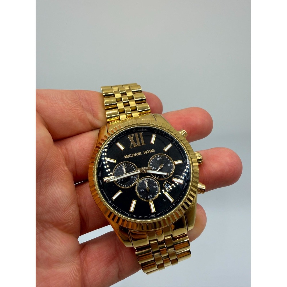 Michael Kors Lexington Chronograph MK8286 Men's Gold-Tone Stainless Steel Watch - Picture 2 of 9